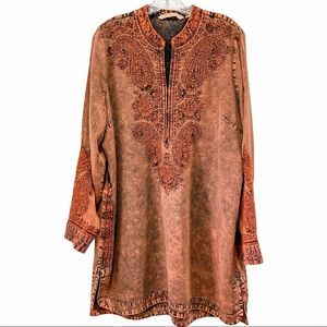 Soft Surroundings Embroidered Spice Market Tunic L